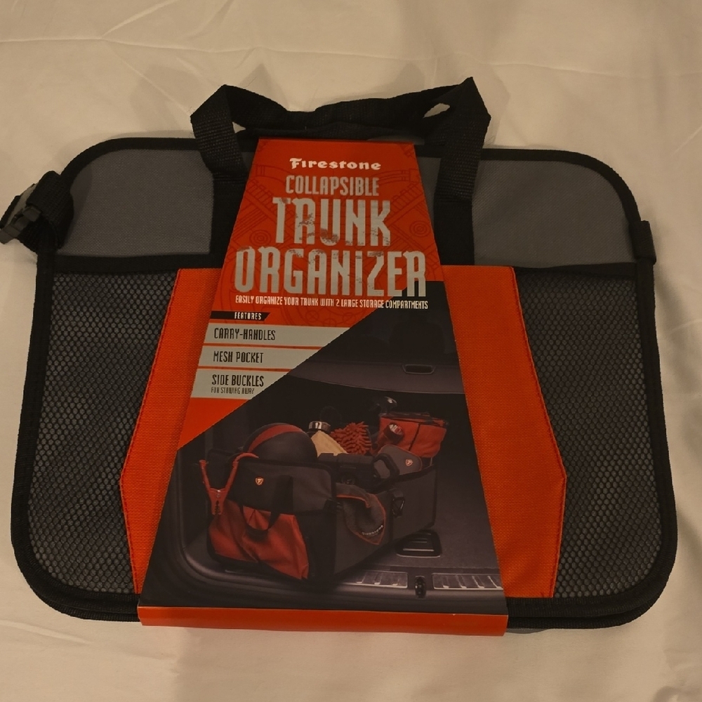 Firestone Collapsible Trunk Organizer - Black and Orangell